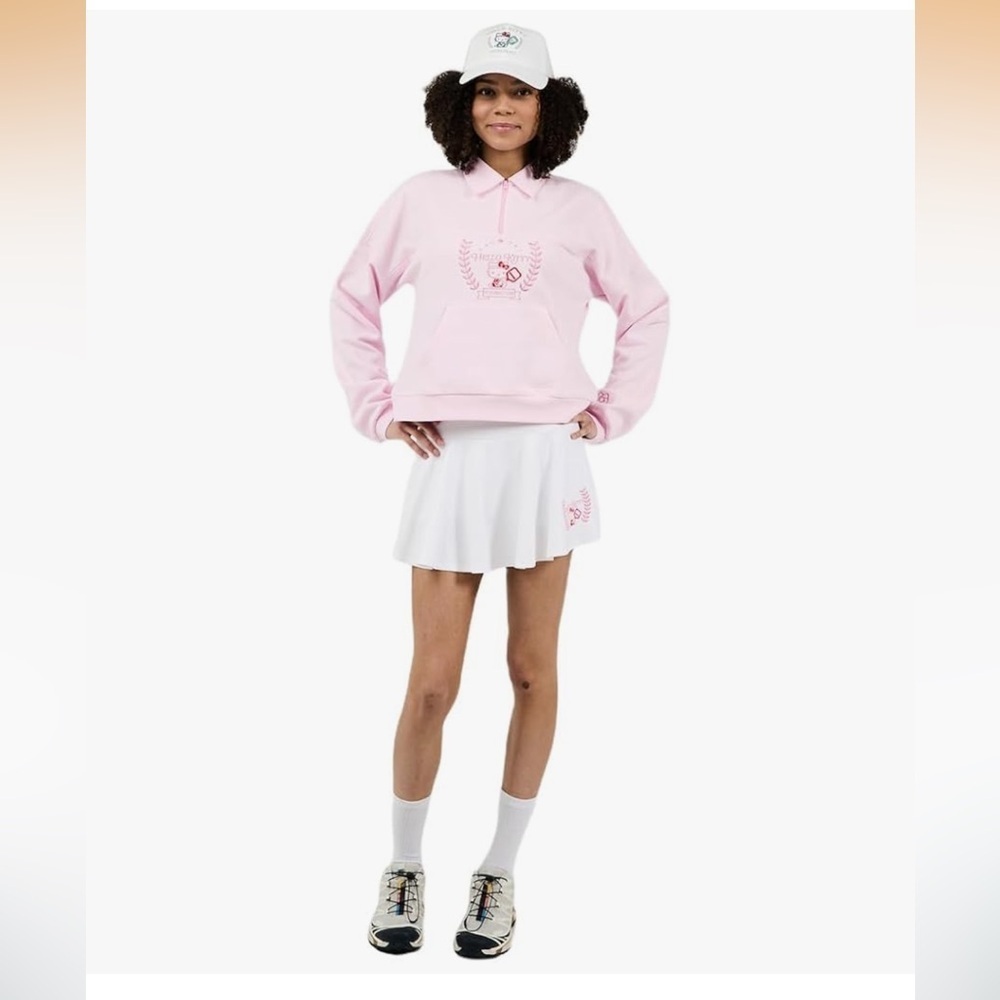 Hello Kitty Embroidered White Tennis Skirt Womens SZ XL Performance Athletic New